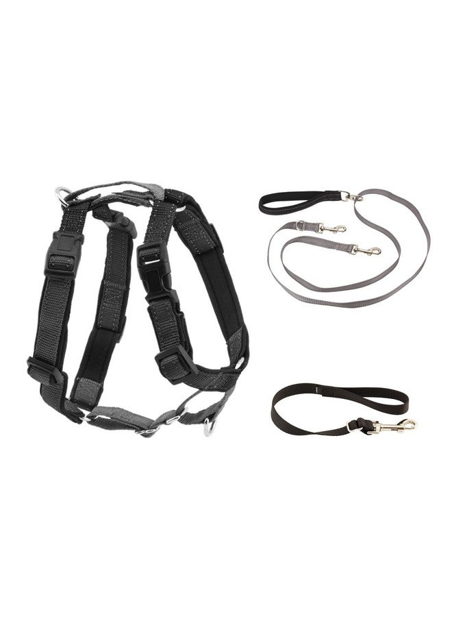بيت سيف حزام PetSafe 3 في 1 مع مقود تحكم بنقطتين، حزام بدون سحب، متوسط، أسود، قابل للتعديل - Image 1