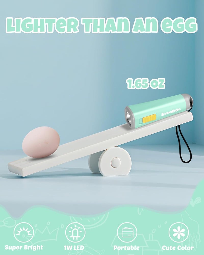 EverBrite Small Flashlight, Mini LED Flashlight, Plastic Torch Use for Emergencies, Camping, Outdoor with Lanyard 3AAA Battery Included, Green - Image 5