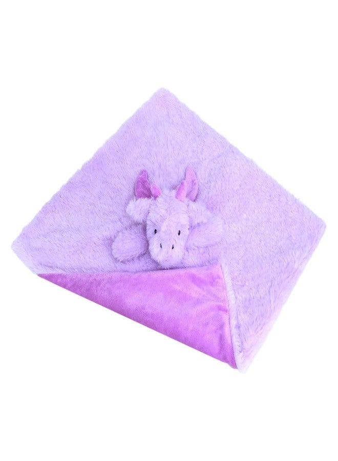 Doindute Baby Purple Dragon Soft Stuffed Animal Security Blanket, Plush Dinosaur Character Lovey Blanket, Baby Shower/Nursery Gift, Newborn Infant Toddler Snuggle Blankie for Girls Boys, 14 Inches - Image 4