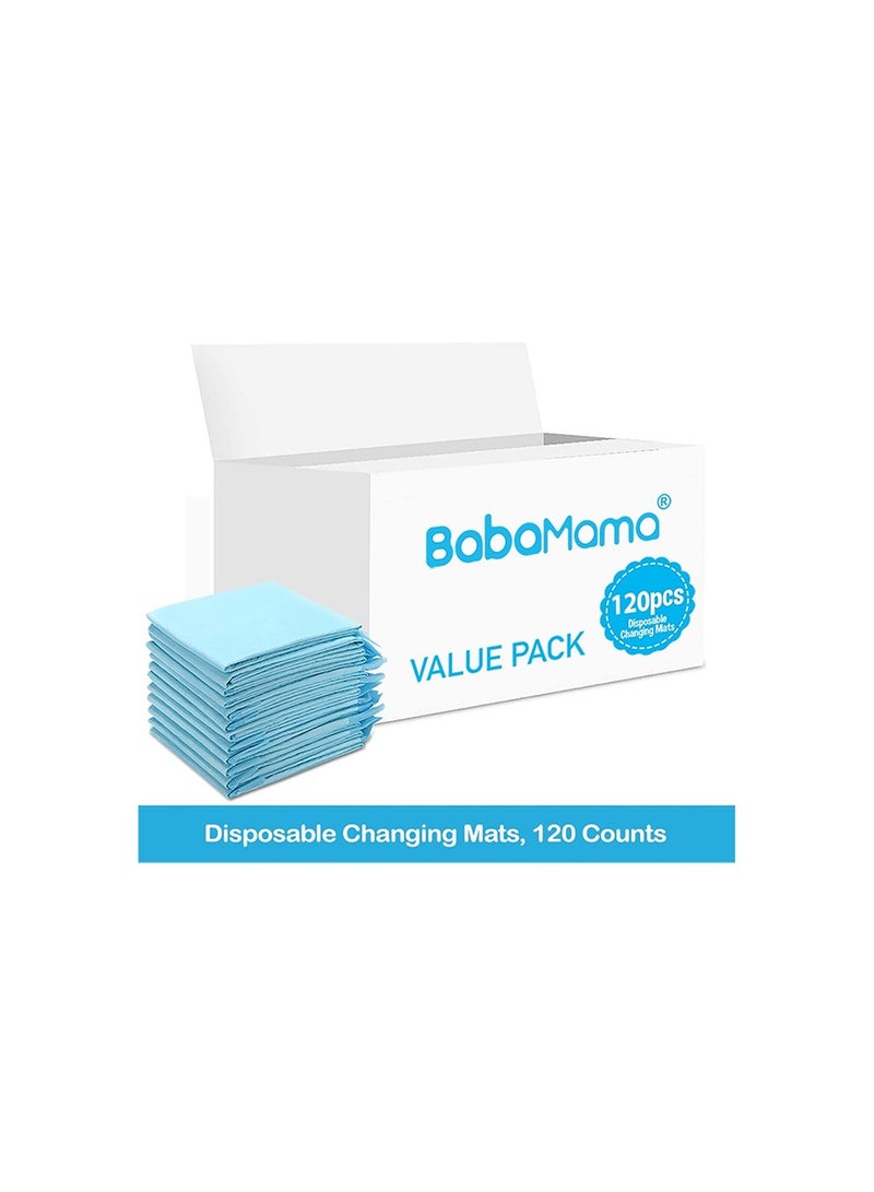BabaMama Disposable Changing Mats 120 Counts Soft Waterproof Mat Portable Leak Proof Changing Mat New Mom Leak Proof Under pad Mattress Table Protector Pad - Image 2
