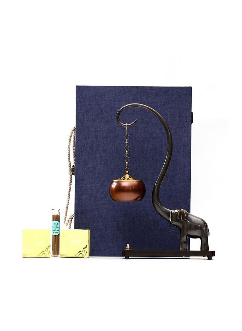 1-Set Home Decoration Incense Holder,Pure Copper Hanging Incense Burner for Home Indoor Office Decorations  - Image 5