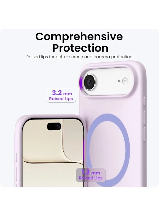 Mobcos Mobcos iPhone 17 Air Purple Elite Ring Mobcos iPhone 17 Air Purple Elite Ring Premium Silicone Magnetic Wireless Charging Case for iPhone | Silky Soft Touch | Military-Grade Shockproof Protection | Strong Magnetic Compatibility | Luxury Slim Cover  | Best Price UAE