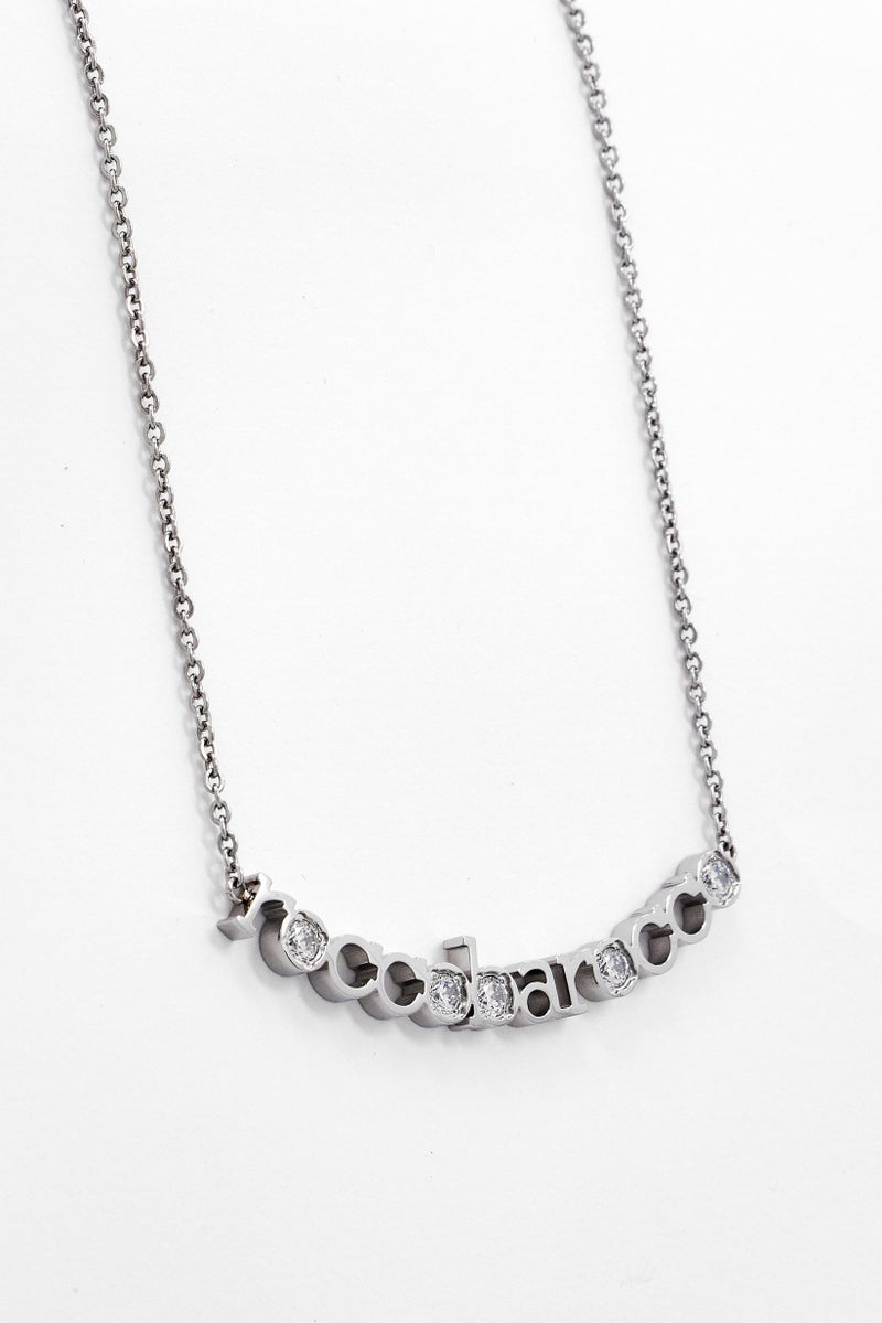 RoccoBarocco Women Fashionable Stainless Steel Necklace, Silver  - Image 1