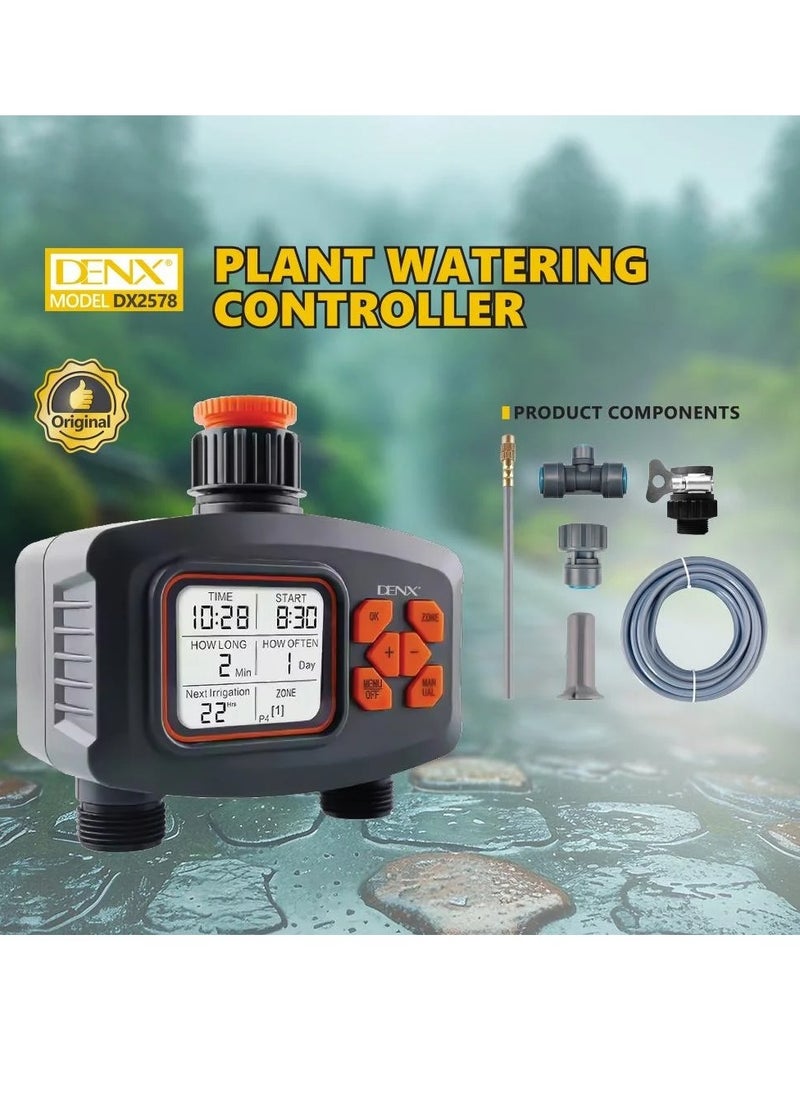 Denx - Smart Watering Sprinkler Multi-functional Controller for Outdoor Garden, Intelligent Automatic Watering System Waterproof/Rain Delay - Image 1