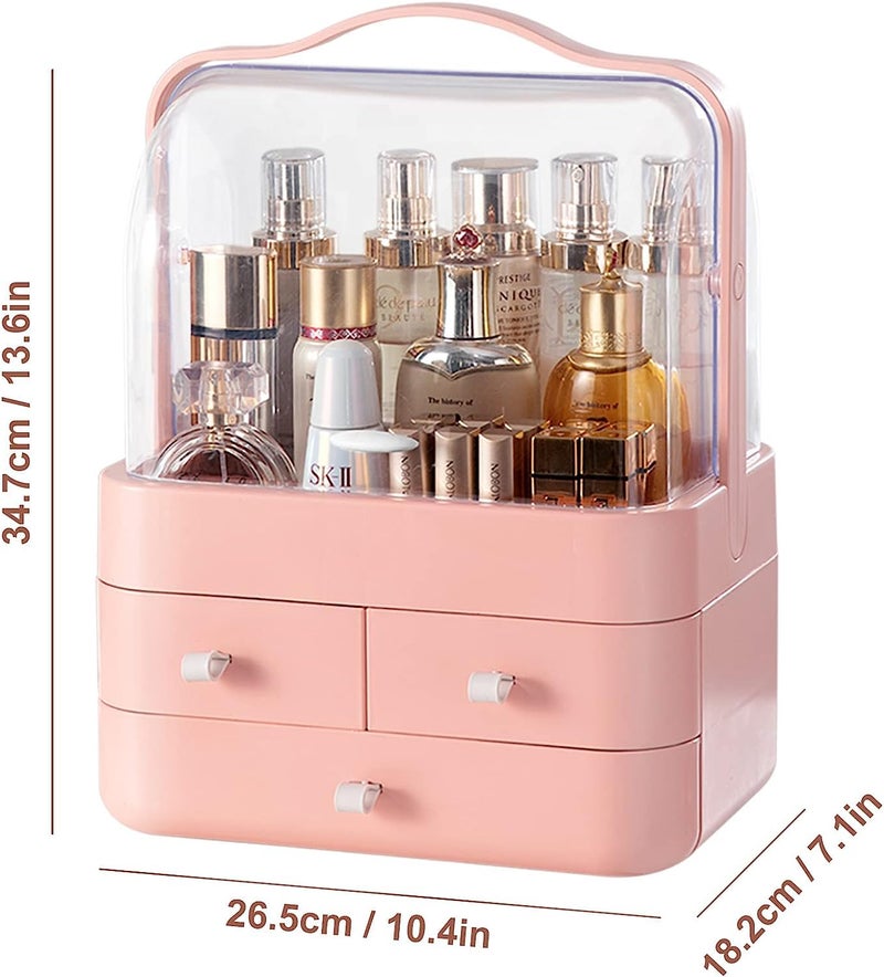 TRADY Makeup Organiser Storage, Cosmetic and Skincare Organiser, Dressing Table Dustproof Waterproof (NEW MAKEUP BOX -1) - Image 5