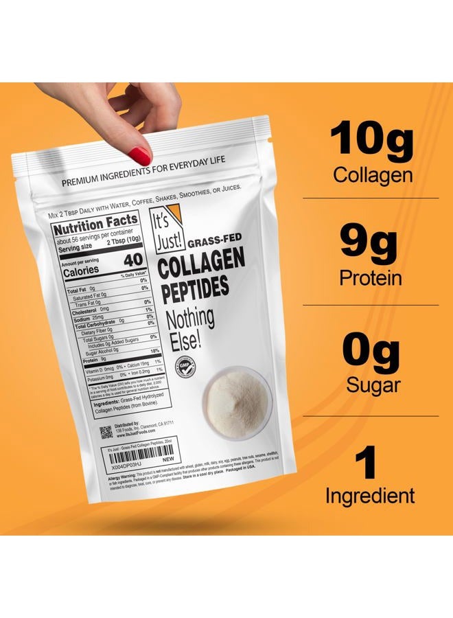 It's Just! Collagen Protein Powder, 1.25lbs, Type I & III, Pure Hydrolyzed Grass-Fed Collagen Peptides, Dissolves Quickly, Unflavored, 20oz - Image 4