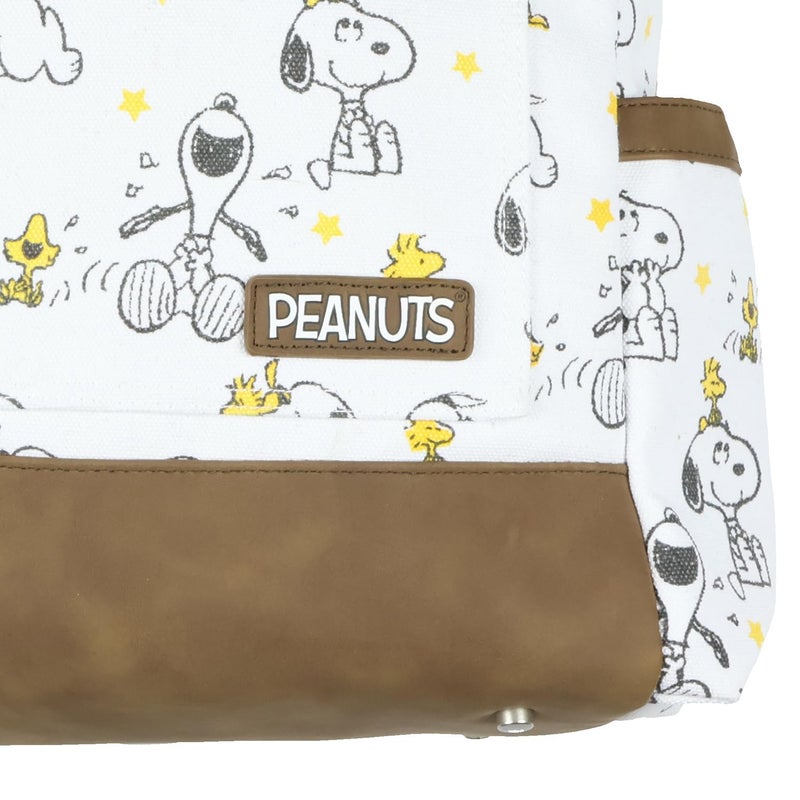 INTIMO Peanuts Convertible Totepack Snoopy and Woodstock Backpack with Carrying Handles and Shoulder Strap Faux Leather Bottom Bag 16" - Image 3