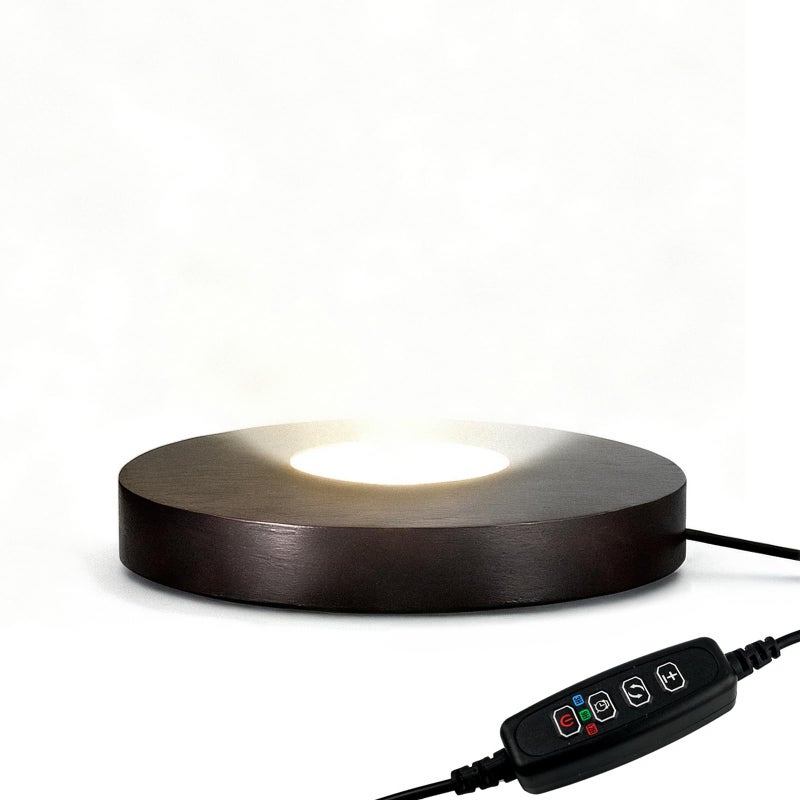 FuoiCorn Wood LED Light Base Crystal Display Base for Glass ArtAcrylic 3 Light Modes with 10Level Dimming Auto Timer Dark Brown 47inch - Image 2