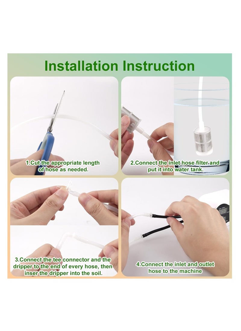 SYOSI Automatic Watering System, Digital Programmable Drip Irrigation Kit for Potted Plants, Garden, Flower Bed, Balcony, Self-Watering System with Timer for Plant Care  - Image 4
