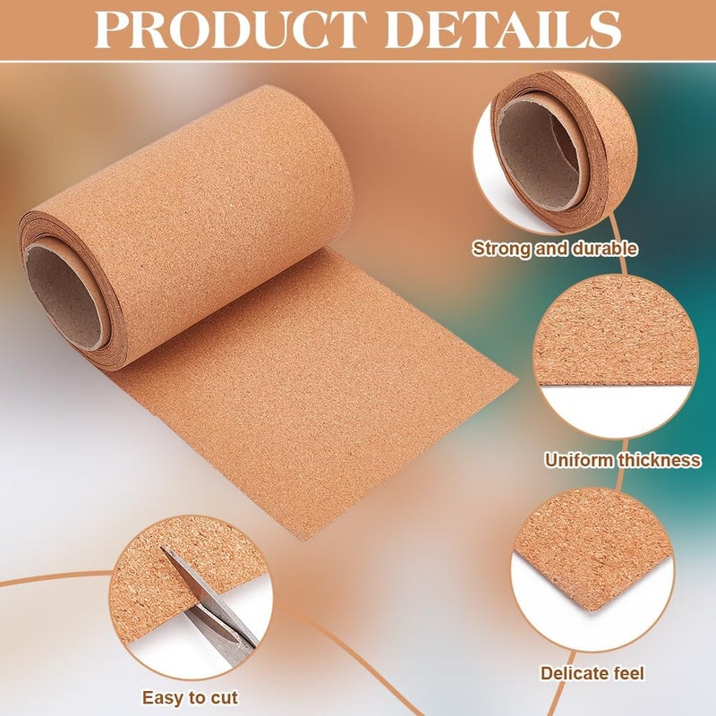 BENECREAT 600x20cm Cork Roll, 1mm Natural Cork Board Bulletin Board Corkboard Paper Sheets for Coaster, Wall Decoration, Party and DIY Crafts Supplies - Image 4