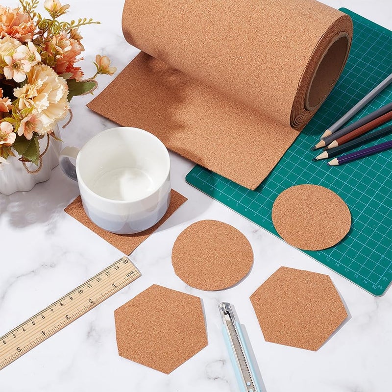BENECREAT 600x20cm Cork Roll, 1mm Natural Cork Board Bulletin Board Corkboard Paper Sheets for Coaster, Wall Decoration, Party and DIY Crafts Supplies - Image 5