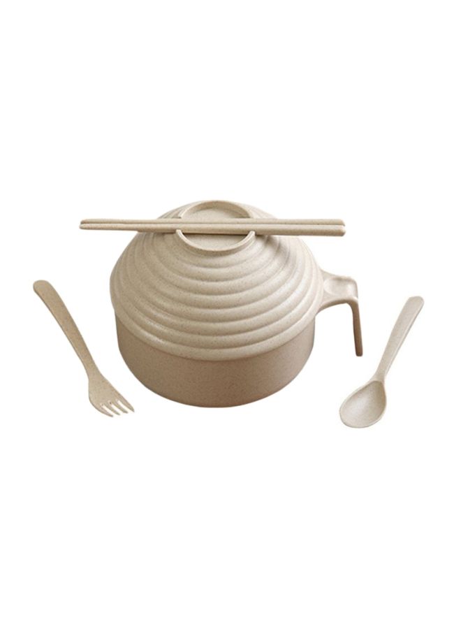 إسكدنيا مجموعة سلطانية للمعكرونة وعصي طعام من قش القمح بيج - Image 1