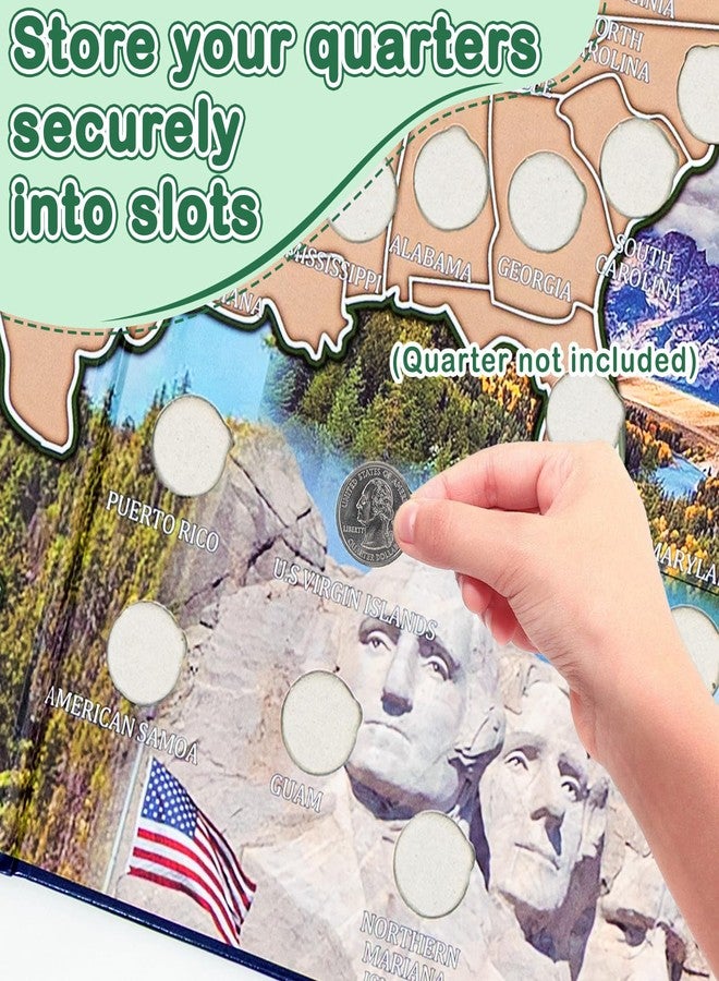 CQNET National Parks Quarter Folder Map, Coin Collection Book, Quarters Holder Album, Birthday Educational Gifts for Friends or Collectors (No Coin) - Image 3