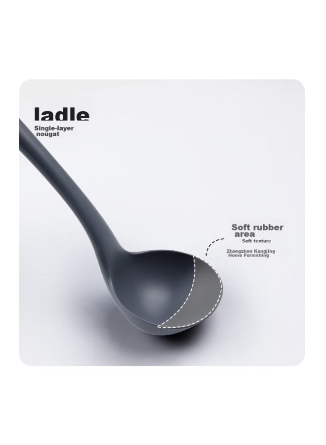 JD.com Jd Jingzao Antibacterial Silicone Soup Ladle, Heat-resistant Large Soup Spoon, Non-stick Pot Porridge Ladle, Extended Anti-scalding Household Soup Spoon  - Image 2