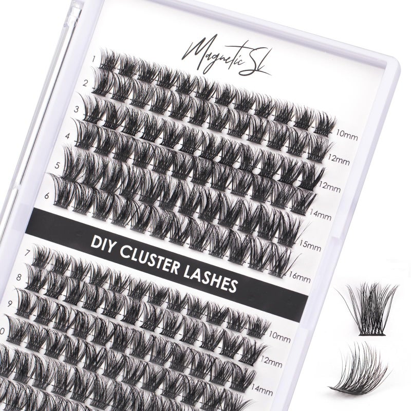 Magnetic SL Lash Clusters 144 Pcs Individual Lashes Clusters Eyelash Extensions False Eyelashes DIY Lash Extension Reusable False Eyelashes Natural Look Mix 10-16mm-DM17 - Image 1