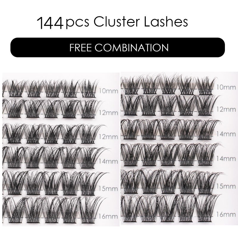 Magnetic SL Lash Clusters 144 Pcs Individual Lashes Clusters Eyelash Extensions False Eyelashes DIY Lash Extension Reusable False Eyelashes Natural Look Mix 10-16mm-DM17 - Image 2