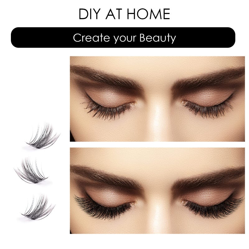 Magnetic SL Lash Clusters 144 Pcs Individual Lashes Clusters Eyelash Extensions False Eyelashes DIY Lash Extension Reusable False Eyelashes Natural Look Mix 10-16mm-DM17 - Image 3