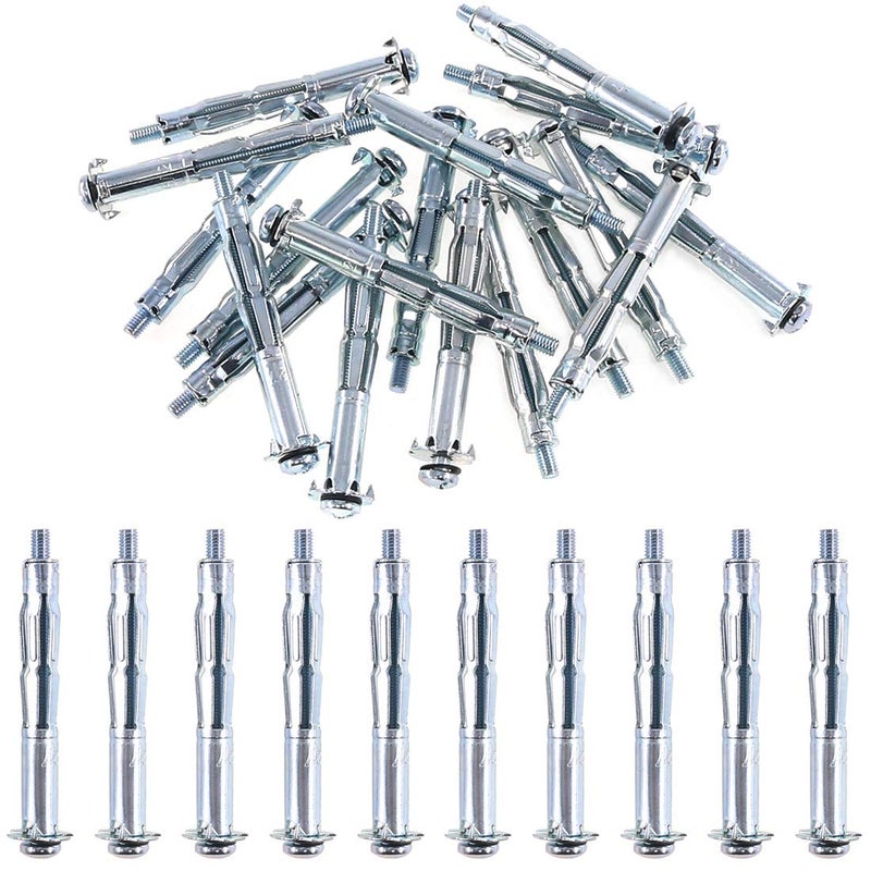 Glarks 30Pcs 5x65MM Heavy Duty Zinc Plated Steel Molly Bolt Hollow Drive Wall Anchor Screws Set for Drywall, Plaster and Tile (M5x65) - Image 1