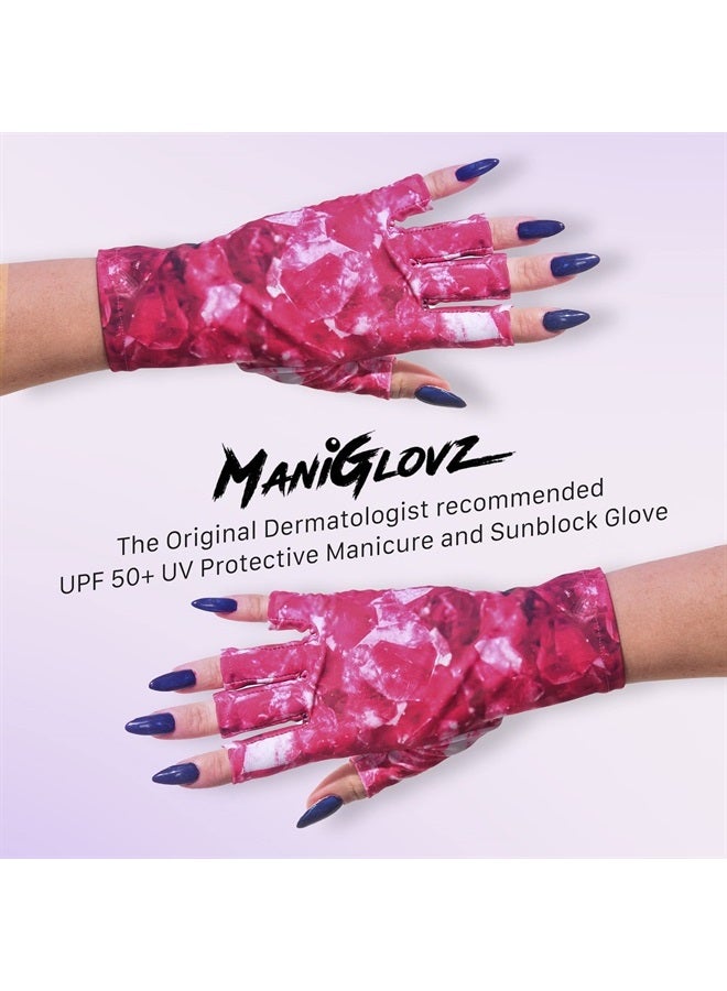 ManiGlovz The Original Anti UV Gloves for Gel Manicures Using Gel Lamp Dryers, Driving,Fingerless Gloves That Shield Skin from the Sun and Nail Lamp, Outdoor Gloves, Miss Soni - Image 2