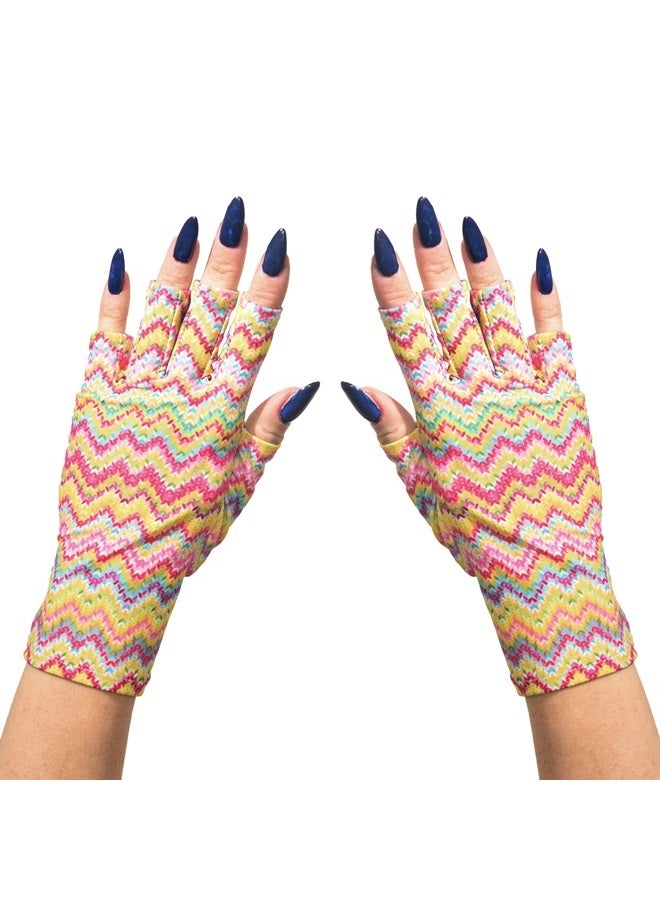 ManiGlovz The Original Anti UV Gloves for Gel Manicures Using Gel Lamp Dryers, Driving,Fingerless Gloves That Shield Skin from the Sun and Nail Lamp, Outdoor Gloves, Miss Soni - Image 1