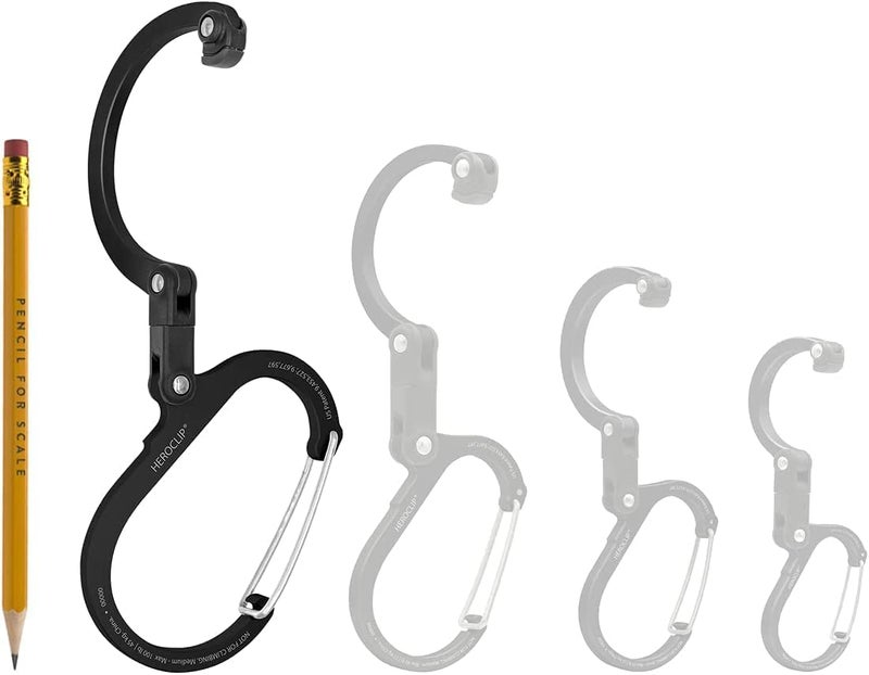 GEAR AID HEROCLIP Carabiner Clip and Hook (Large) for Camping, Backpack, Organization, and Garage, Stealth Black - Image 4