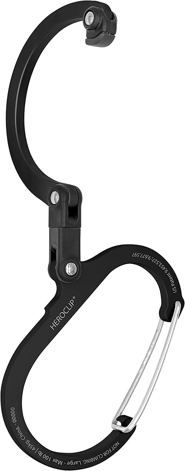 GEAR AID HEROCLIP Carabiner Clip and Hook (Large) for Camping, Backpack, Organization, and Garage, Stealth Black - Image 2