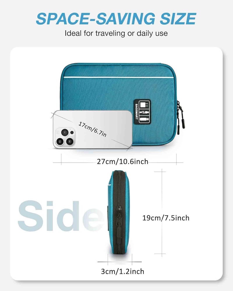 BAGSMART Electronic Organizer Travel Universal Cable Organizer Electronics Accessories Cases for Cable, Charger, Phone, USB, SD Card, Dark Blue - Image 5