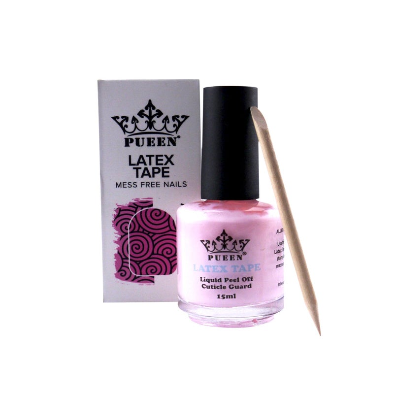 PUEEN Latex Tape Peel Off Cuticle Guard Skin Barrier Protector Nail Art Liquid Tape 15ml Pink - BH000584 - Image 1
