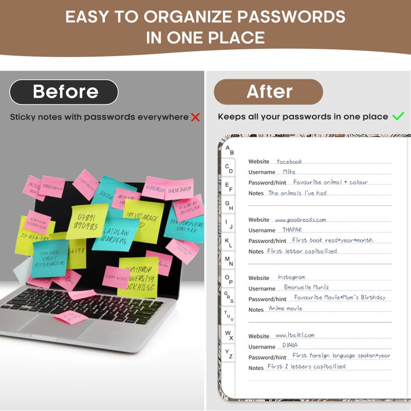 Taja Password Keeper Book With Alphabetical Tabs  Small Password Books For Seniors  Password Notebook For Internet Website Address  Password Logbook To Help You Stay Organized - Magical Forest - Image 2
