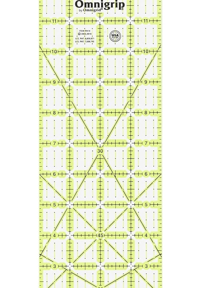 Omnigrid Non-Slip Quilting Ruler, 4" x 14" - Precision Cutting Tool for Fabric Crafting - Image 1