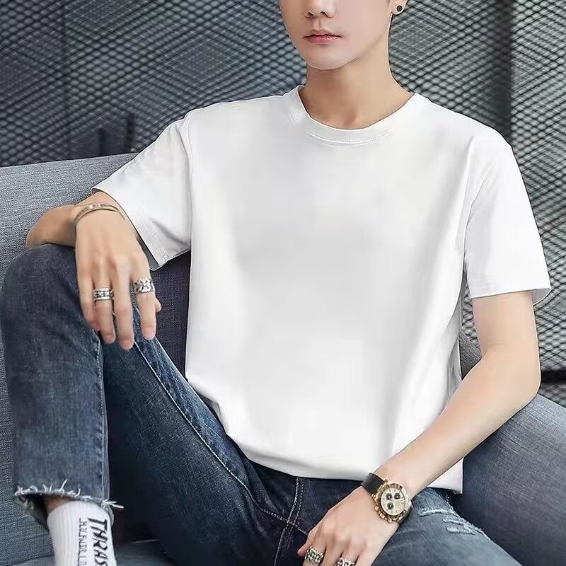 New T-Shirt Summer Men'S Short-Sleeved T-Shirt Young Middle-Aged Men'S Round Neck T-Shirt Bottoming Shirt Top Fashion - Image 5