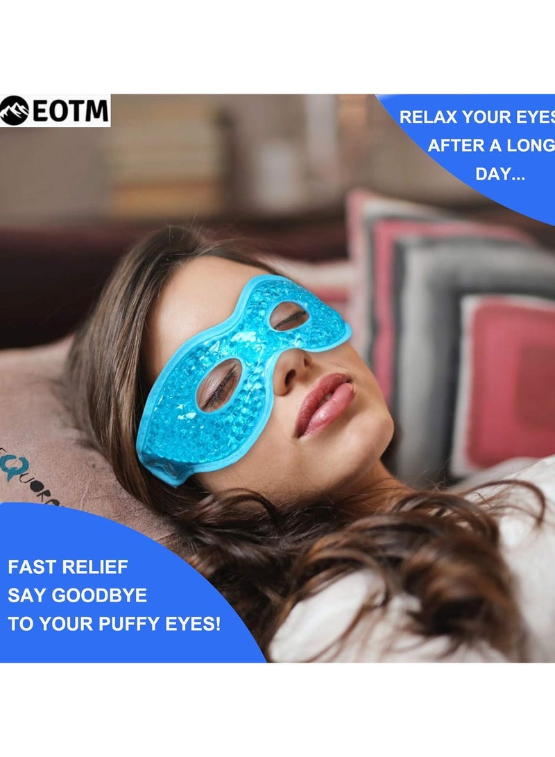 اي او تي م عبوة من قناعين للعينين قابلين لإعادة الاستخدام مع جل تبريد لعلاج الهالات السوداء وجفاف العين والاحمرار | مُريح للعينين للنساء والرجال - Image 3