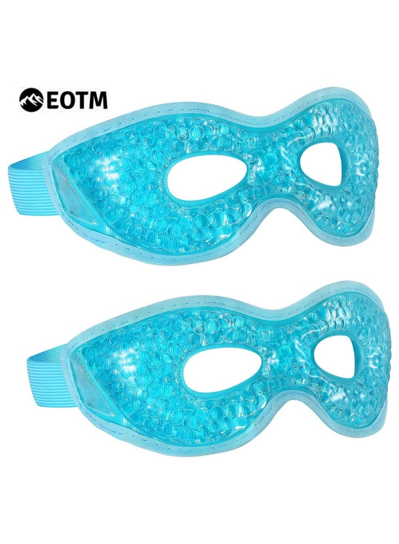 اي او تي م عبوة من قناعين للعينين قابلين لإعادة الاستخدام مع جل تبريد لعلاج الهالات السوداء وجفاف العين والاحمرار | مُريح للعينين للنساء والرجال - Image 1