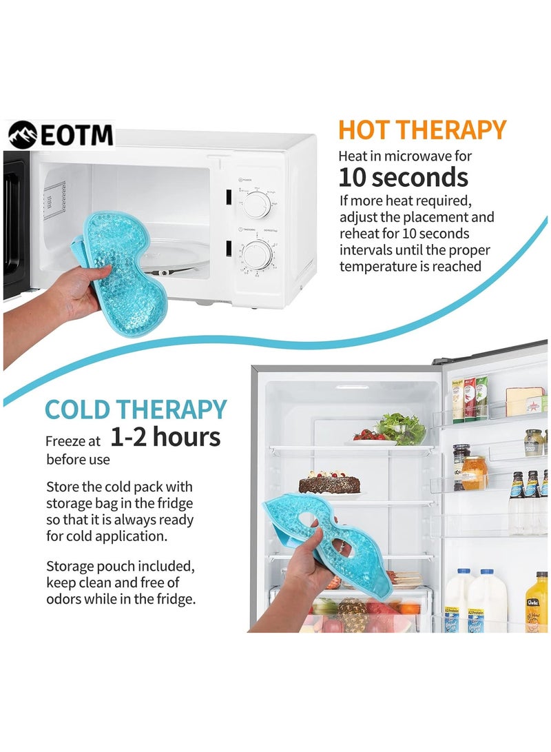 اي او تي م عبوة من قناعين للعينين قابلين لإعادة الاستخدام مع جل تبريد لعلاج الهالات السوداء وجفاف العين والاحمرار | مُريح للعينين للنساء والرجال - Image 2