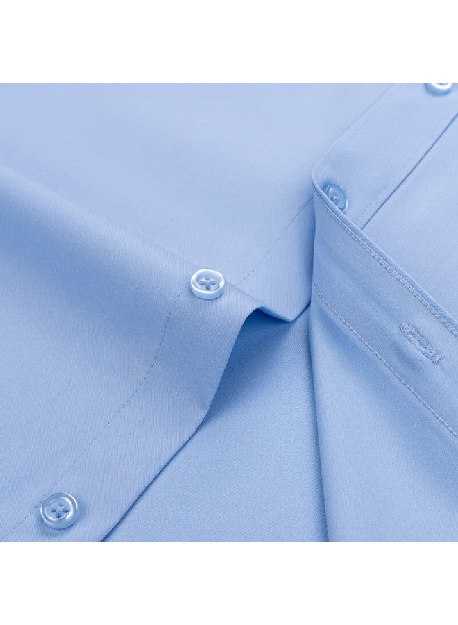 Tucano Women's Long Sleeve Shirt Business Casual Bamboo Fiber Professional Interview Commuting Blouse Light Blue M - Image 2