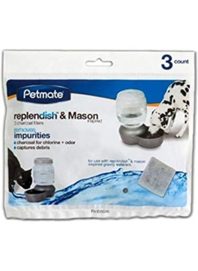 Petmate Replendish Charcoal Replacement Filters Control Chlorine and Odor (3 count) - Image 3