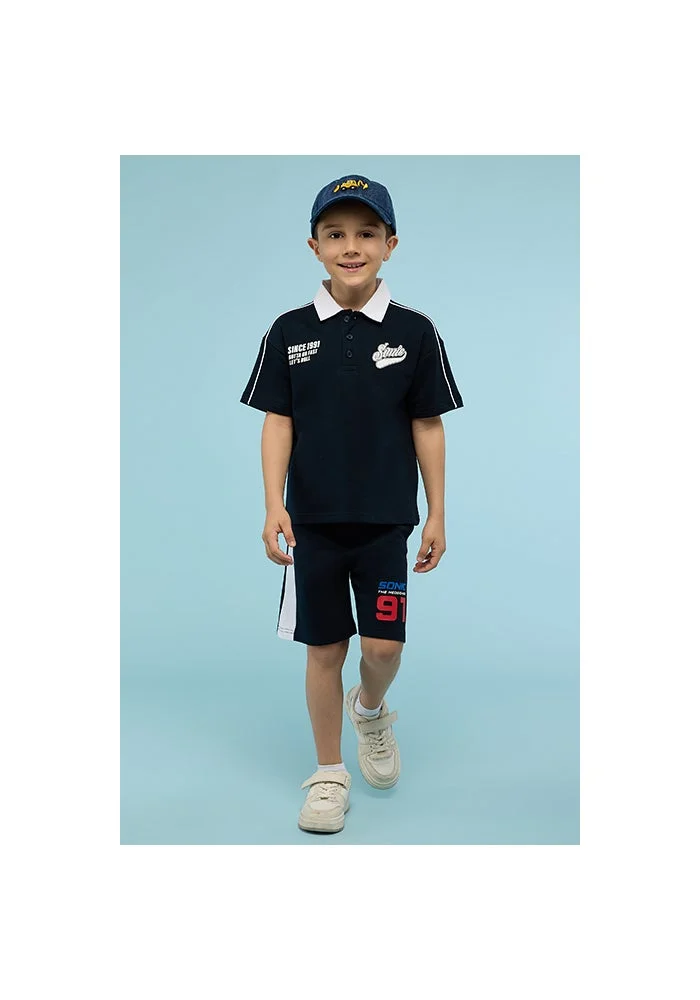 أر أند بي Printed Polo T-Shirt with Short Sleeves