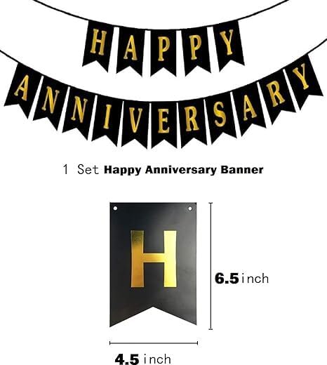 FOOGAA Anniversary Combo Pack, 50 pcs - Golden LOVE Foil Balloon Set, Party Decorations for Anniversary - Image 3