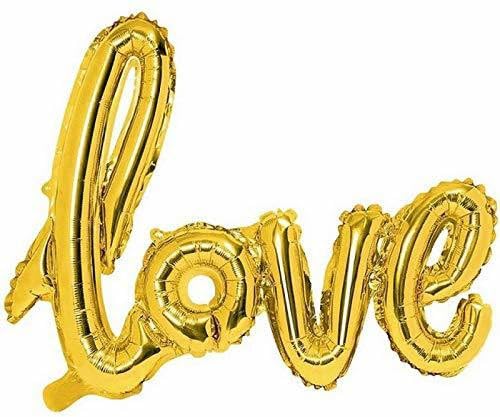 FOOGAA Anniversary Combo Pack, 50 pcs - Golden LOVE Foil Balloon Set, Party Decorations for Anniversary - Image 5
