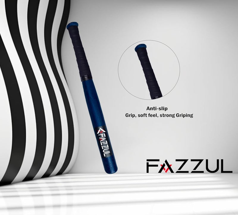 Fazzul Baseball Bat Wood Baseball Bat with Strong Wood for Self-Defense Heavy Duty (32 Inch Long) (Blue-Basebat-Cover) - Image 3
