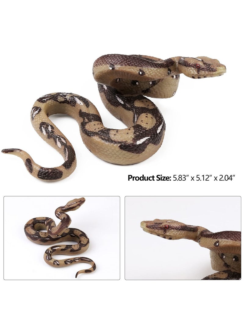 Excefore 2Pcs Realistic Fake Snakes Toy Rubber Snake Figure Prank Props Fake Snake Scare Birds and Squirrels, Boa Constrictor Figurines  - Image 2