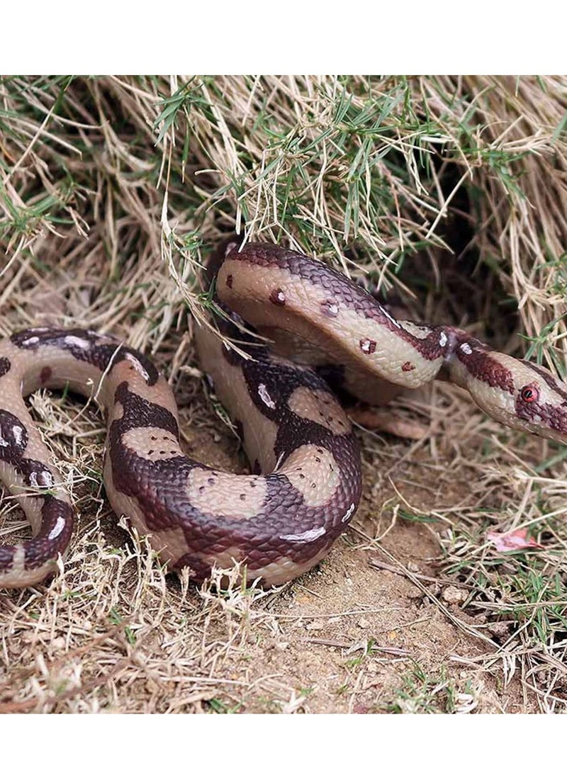 Excefore 2Pcs Realistic Fake Snakes Toy Rubber Snake Figure Prank Props Fake Snake Scare Birds and Squirrels, Boa Constrictor Figurines  - Image 4