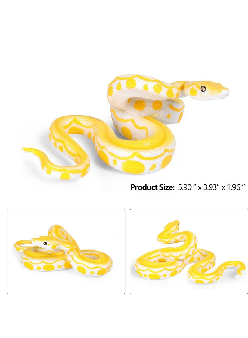 Excefore 2Pcs Realistic Fake Snakes Toy Rubber Snake Figure Prank Props Fake Snake Scare Birds and Squirrels, Boa Constrictor Figurines  - Image 3