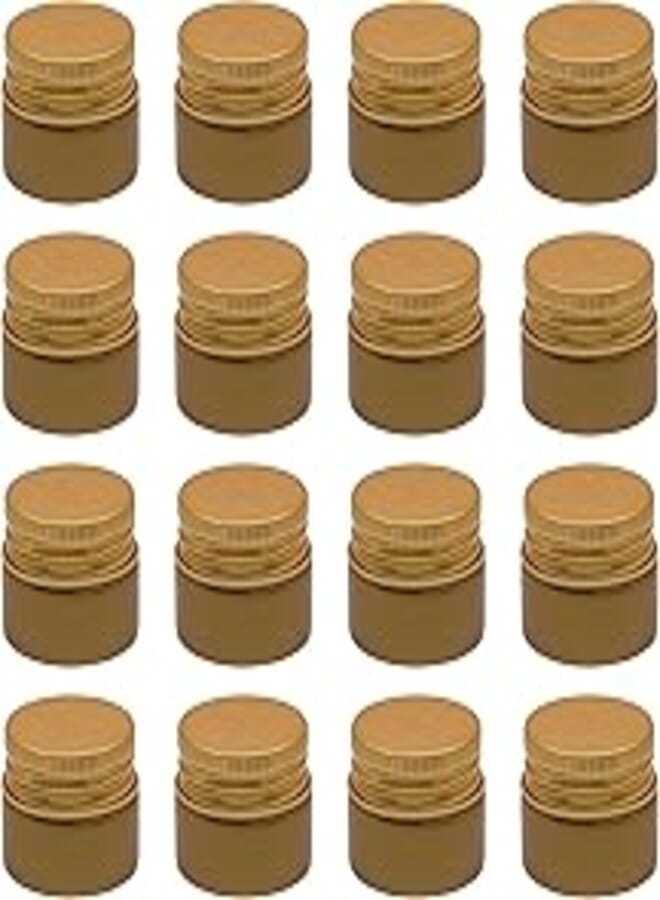 FUNNY 20ML Gold Color Glitter Plastic Jar - Gold Color Metal Lid - High Quality Healthy Plastic Empty Refill Storage Jar Empty Round Tins Storage Jar - By Artistic