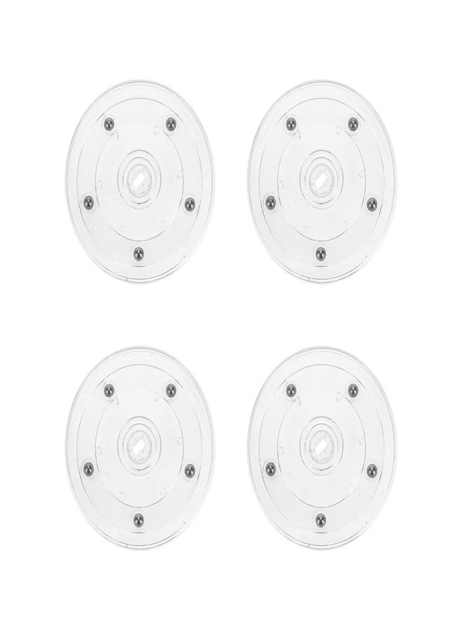 Geesatis 4" Acrylic Lazy Susan Turntable Organizer - 4 Pack Clear Swivel Plates with Steel Ball Bearings for Kitchen Base Turn Dining Table, Clear - Image 1