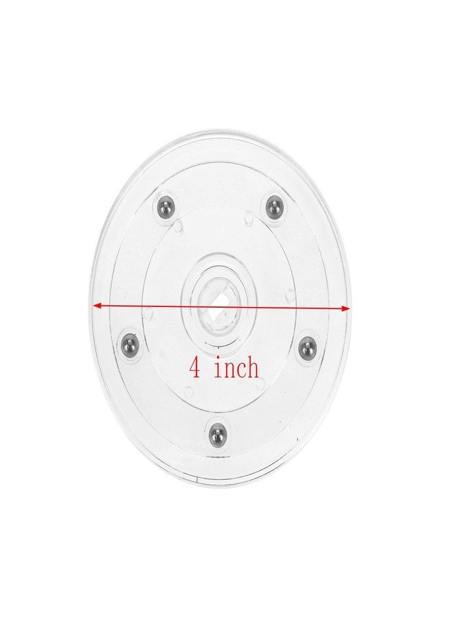 Geesatis 4" Acrylic Lazy Susan Turntable Organizer - 4 Pack Clear Swivel Plates with Steel Ball Bearings for Kitchen Base Turn Dining Table, Clear - Image 2