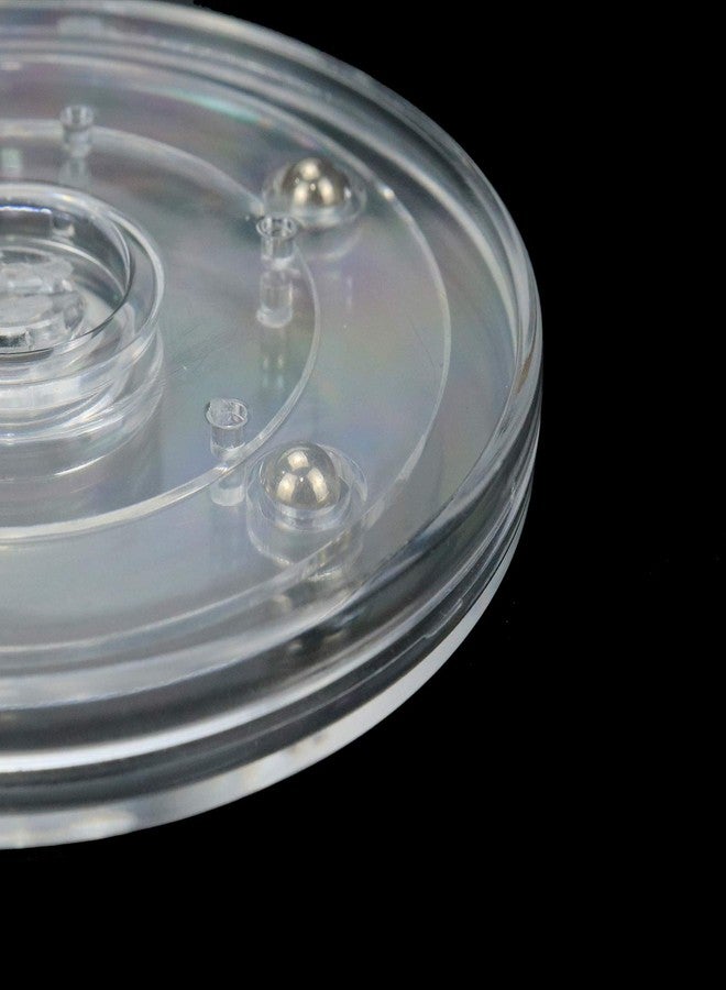 Geesatis 4" Acrylic Lazy Susan Turntable Organizer - 4 Pack Clear Swivel Plates with Steel Ball Bearings for Kitchen Base Turn Dining Table, Clear - Image 4