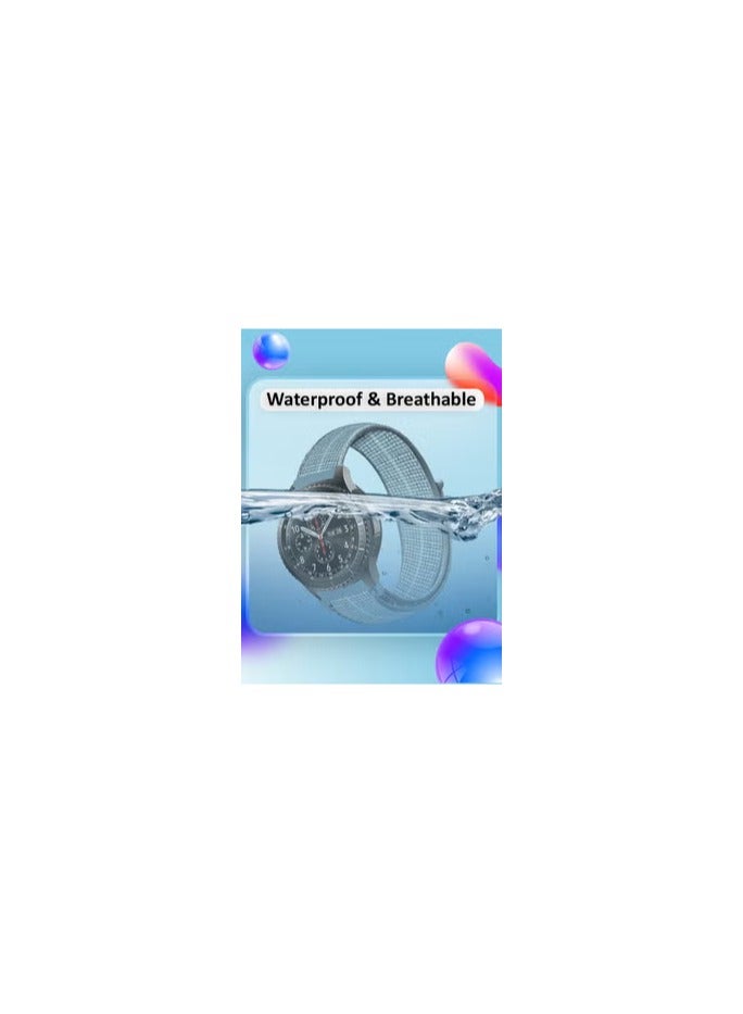 CATANES 22mm Nylon Strap,Compatible with Huawei GT/Huawei GT2 (46mm) /Huawei GT2 Pro/Samsung Galaxy Watch (46mm) and Galaxy Watch 3 (45mm) Sport Wristband Strap Light Blue - Image 2