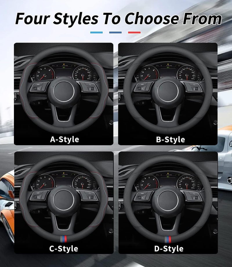 Deer Route Custom-Fit BMW Steering Wheel Cover - Premium Leather, Non-Slip, Breathable With Logo (C-Style) - Image 3