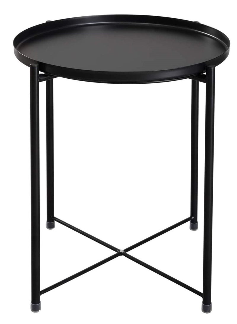 PENG GENERAL Round Tray Table Black 44x44x53cm  - Image 1